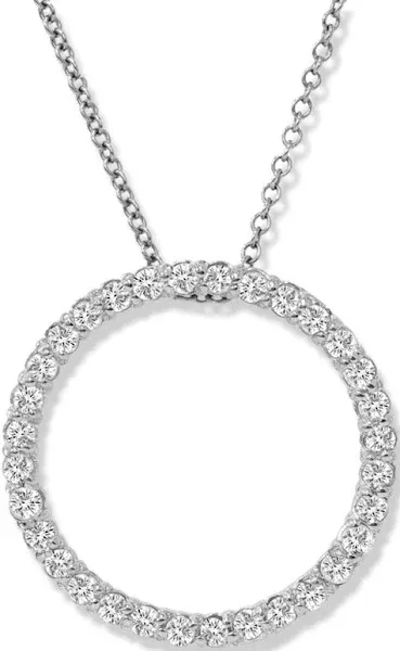 Bliss Diamond 1/2 Ct Diamond Circle Pendant Necklace in 10K White Gold