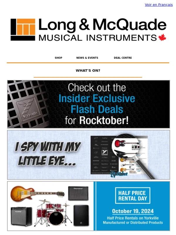 Long And Mcquade - Rocktober continues at Long & McQuade - with exclusive offers and flash deals for Insiders only!