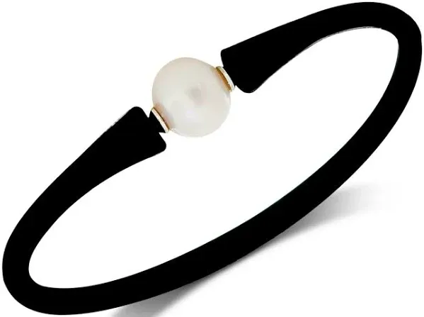 EFFY - Cultured White Freshwater Pearl Bracelet, 11mm, Black Silicone