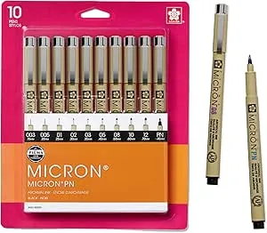 SAKURA Pigma Micron Black Ink Multi-tip Set, 10 Pack