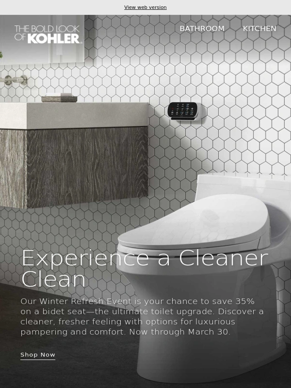 KOHLER - Save on Bidet Seats During the Winter Refresh Event