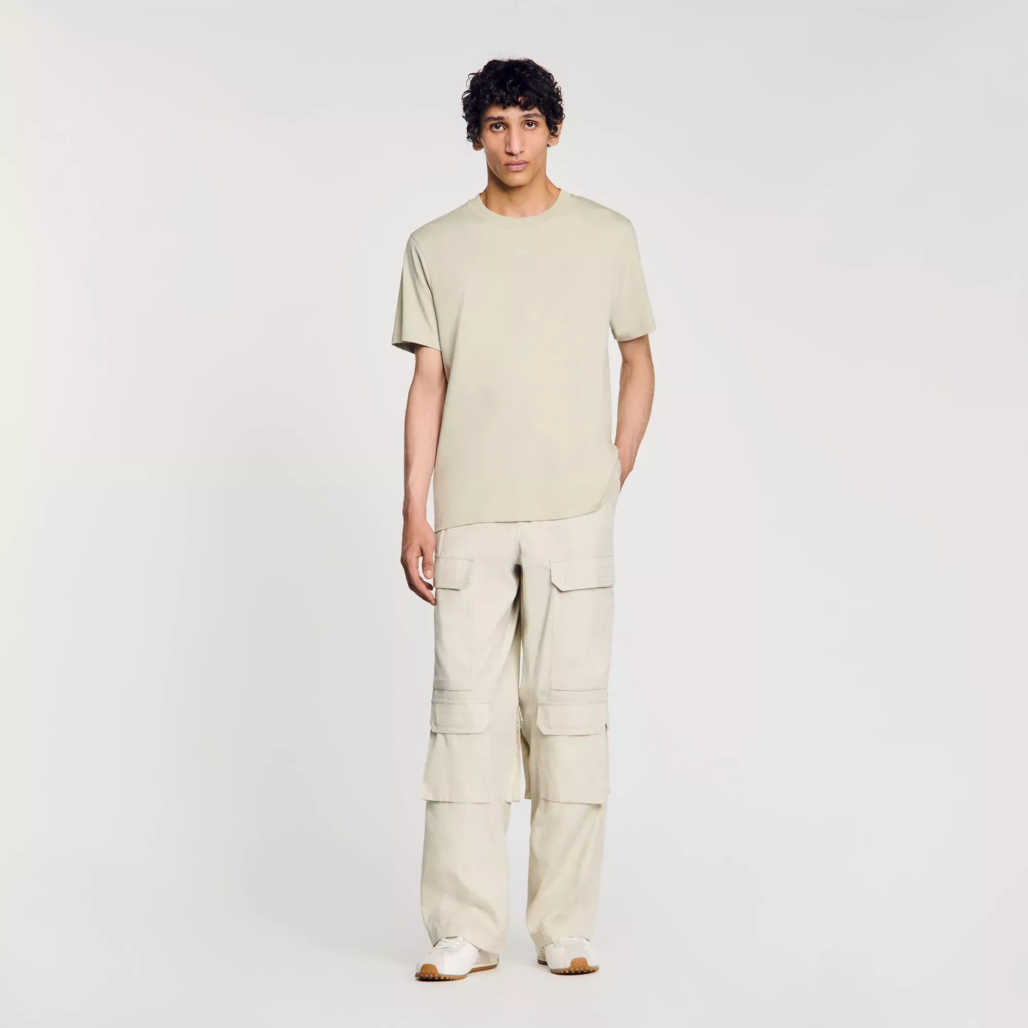 Sandro Cotton T-shirt with logo - male - shirts &amp; Polos