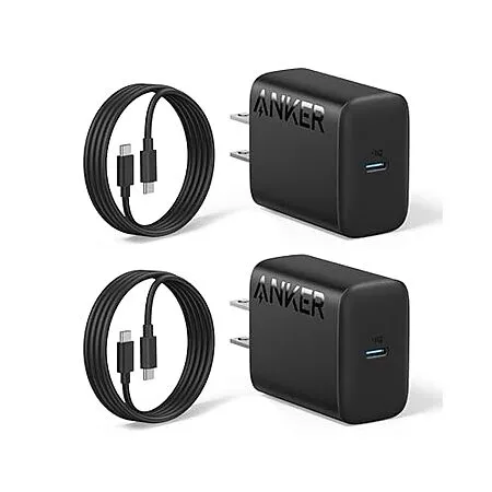 $15.99*: 2-Pack Anker 25W USB-C Super Fast PPS Charger w/ 2x 5' USB-C Cable at Amazon