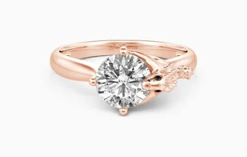 Guarding Brilliance" Round Cut Side Stone Engagement Ring