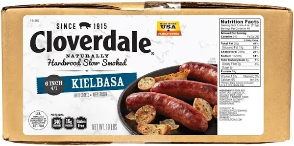 Cloverdale Kielbasa 6 inch Franks