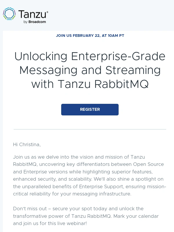 Vmware - Live tomorrow! Unlock the Power of Tanzu RabbitMQ: Join this exclusive webinar!