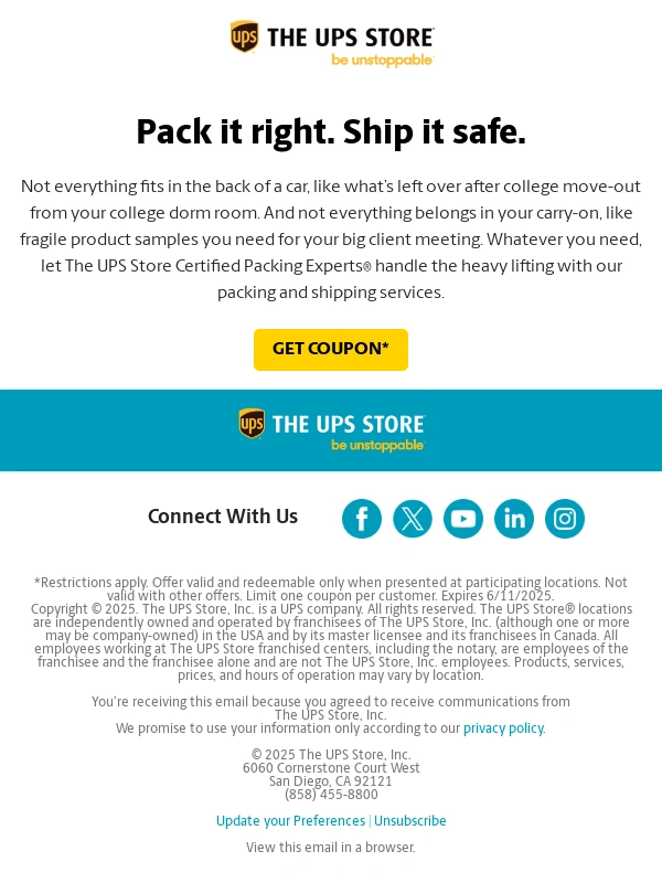 Ups Store - Leave the Packing to the Pros