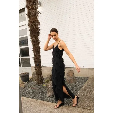 Oak + Fort RUFFLED MAXI DRESS