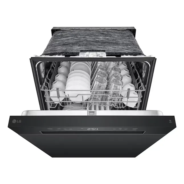 LG Stainless Steel Tub 24-in Front Control Built-in Dishwasher ( Black ) ENERGY STAR, 52-Decibel Standard Sound Level