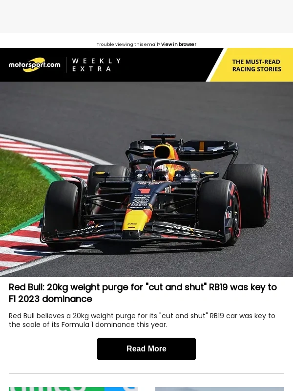 Motorsport - Why weight purge was key to Red Bull's F1 dominance