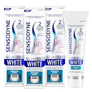 Sensodyne - Clinical White Toothpaste, 3.4 oz (3 Pack), Clinically Proven Whitening, Sensitive Teeth