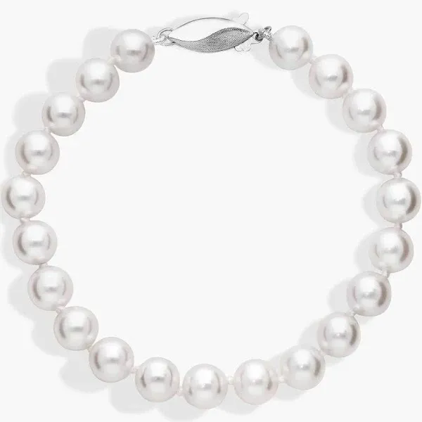 Blue Nile 18K White Gold Akoya Cultured Pearl Bracelet