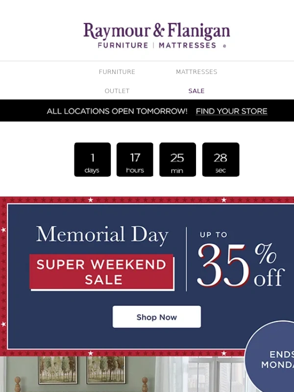 Raymour & Flanigan - Super Weekend savings end tomorrow