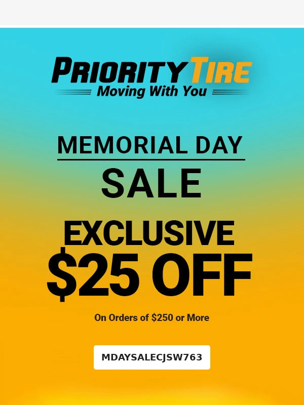 Priority Tire - Unlock Your Memorial Day Savings ??