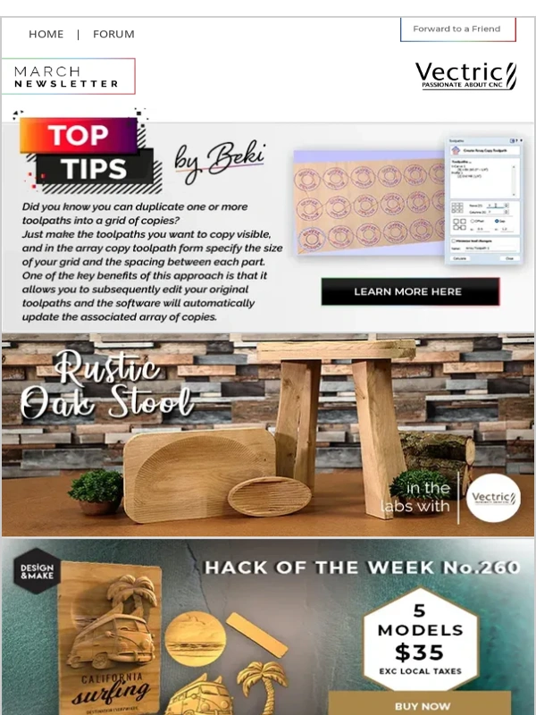 Vectric - Rustic Oak Stool ? | White Peak Design & Build Bespoke Garden Rooms ? | Camper Van Surfing Sign ? | NEW Easter Models ?