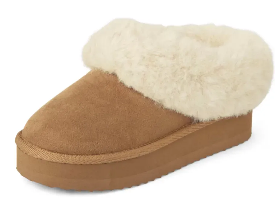 The Childrens Place Platform Teddy Slip-Ons – Girls