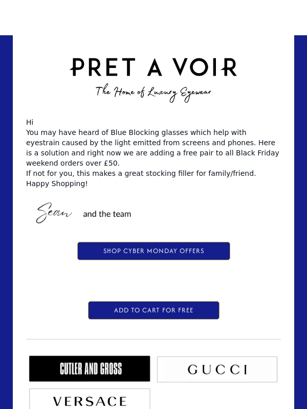 Pretavoir - CYBER MONDAY - Free Gift (£49.90)