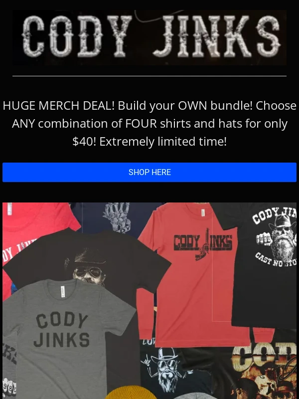Axs - Build Your Own Bundle! Choose ANY 4 shirts and hats for $40!