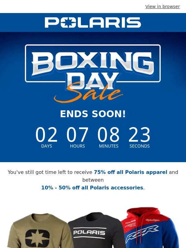 Polaris - There's still time | SAVE UP TO 75% OFF