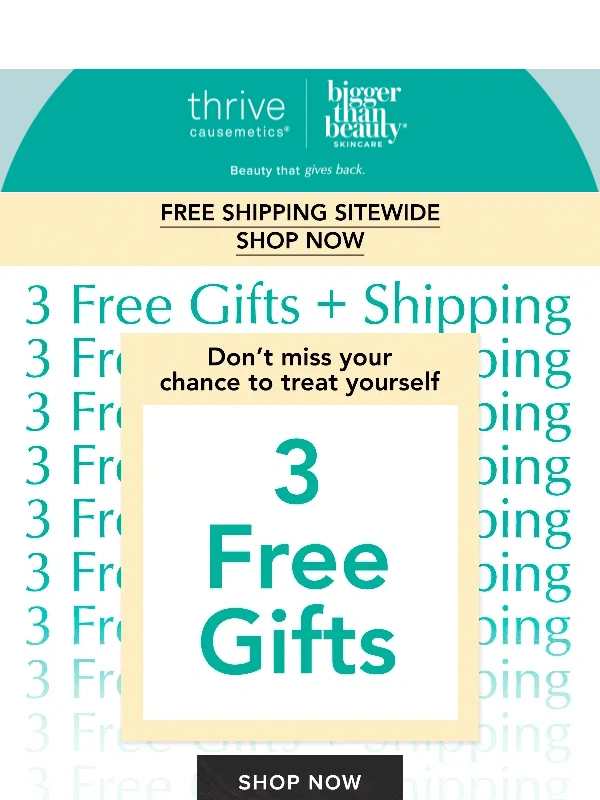 Thrive Causemetics - 3 Free Gifts + Free Shipping Ends Tonight ?‍♀️