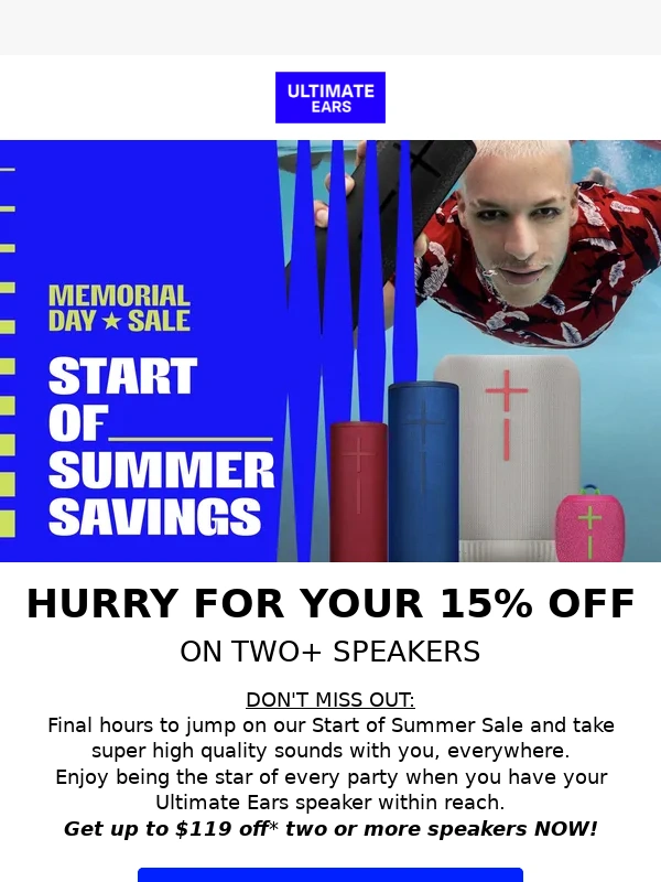 Ultimate Ears - Final hours left: Save up to $119 on…