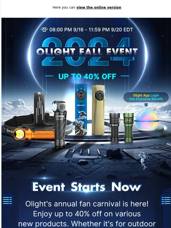 Olight Store - UP TO 40% OFF | Olight Fall Event Starts Now!