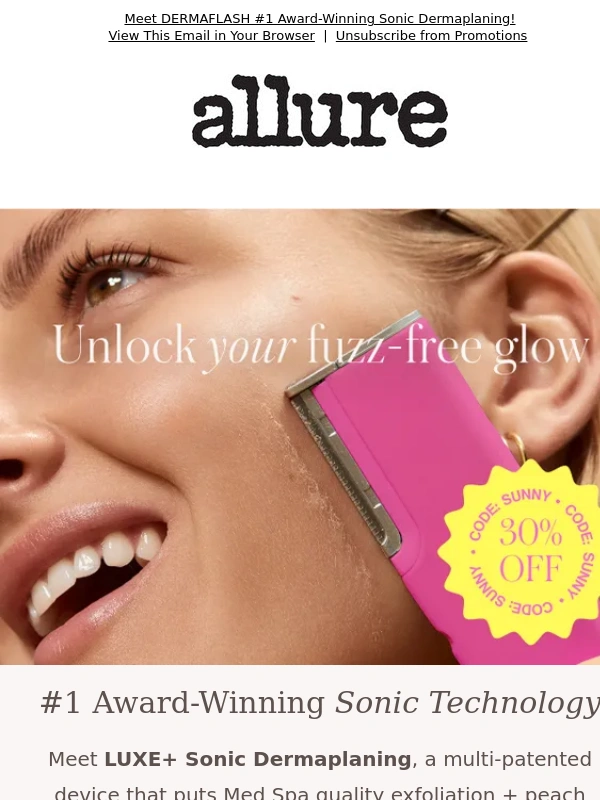 Allure - Your fuzz-free summer glow,now 30% OFF!