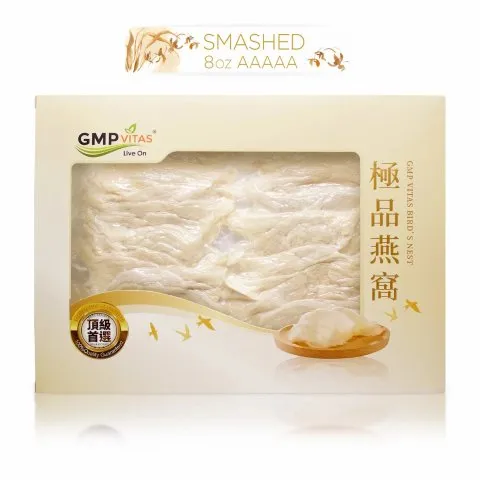 GMP Vitas Natural Swallow Bird Nest, Big Smashed Nest 8oz (227 Gram)