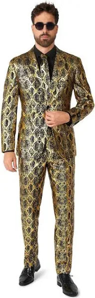OppoSuits Men's Shiny Snake Print Novelty Suit