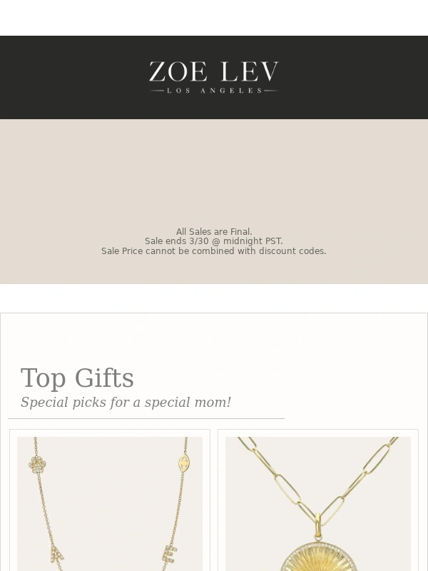 Zoe Lev - 20% OFF SITEWIDE – Mother's Day Sale