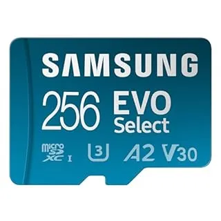 SAMSUNG EVO Select 256GB microSDXC, Up-to 160 MB/s, 4K UHD, UHS-I, C10, U3, V30, A2 33% off $19.99