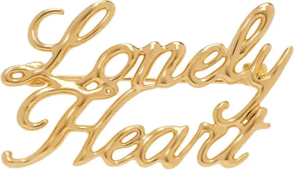 Jil Sander Lonely Hearts Gold Brooch