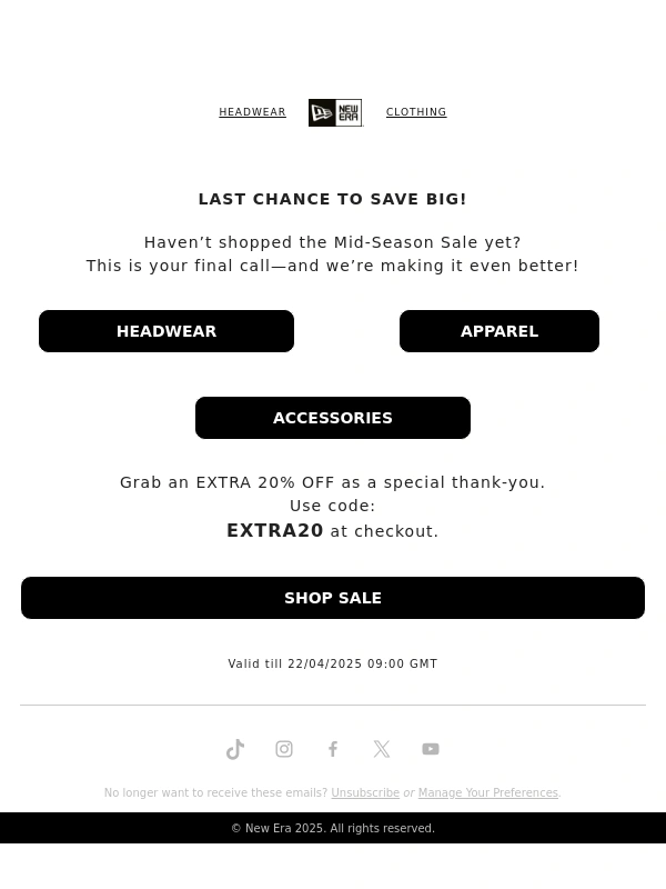 New Era Cap - FINAL 48 HOURS - 75% OFF*
