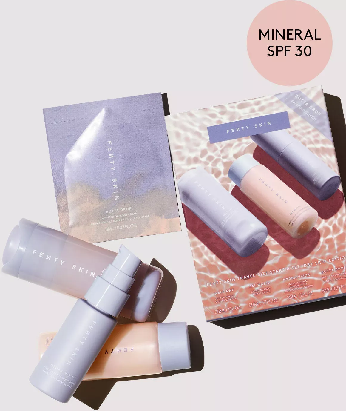Fenty Skin Travel-Size Start'r Set with Mineral SPF: Dry Skin Edition