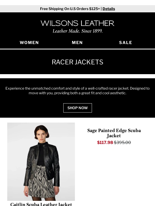 Wilsons Leather - Feel the Speed: The Ultimate Racer Jacket is Waiting