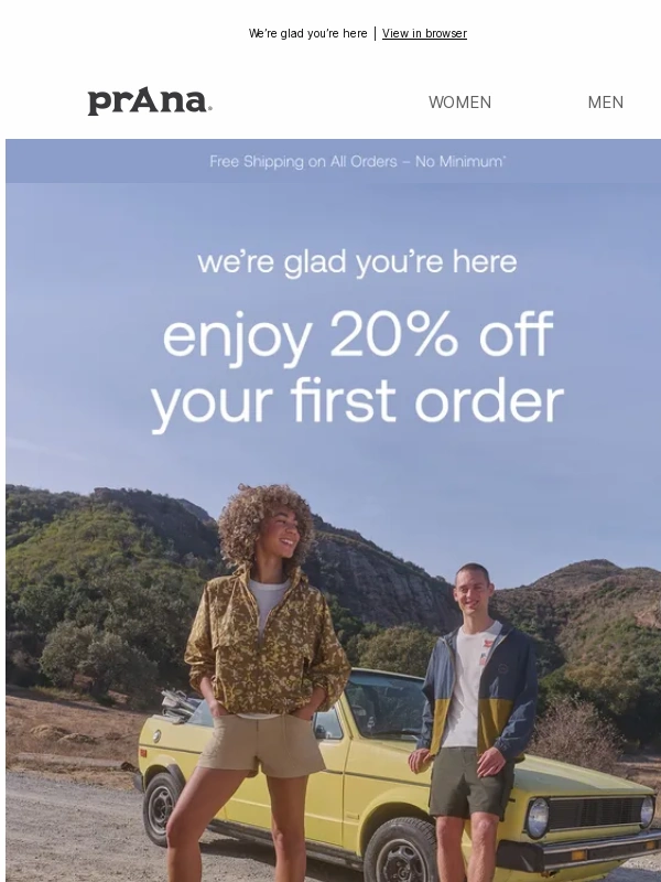 prAna - 20% Off To Say Welcome To prAna ?