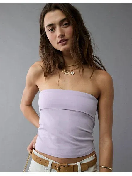 Ae It Knit Foldover Tube Top