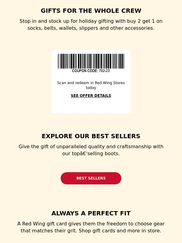 Red Wing Shoes - Accessories Offer: Buy 2 | Get 1