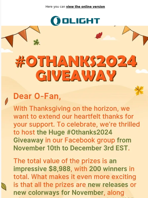 Olight Store - FB Othanks2024 GIVEAWAY is live!