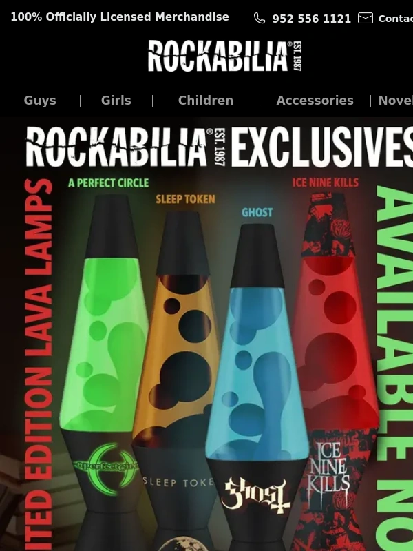 Rockabilia - "I Lava You" GHOST,ICE 9 KILLS,SLEEP TOKEN & APC Lamps!