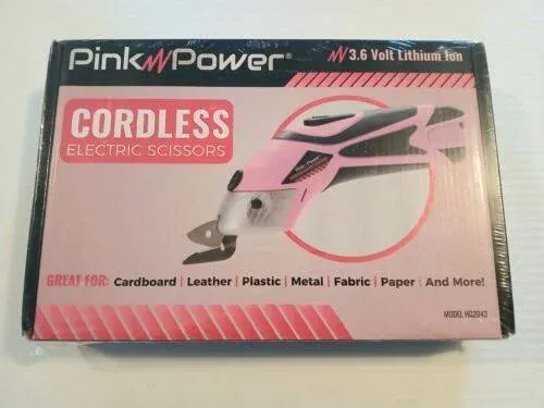 Pink Power Electric Fabric Scissors Box Cutter