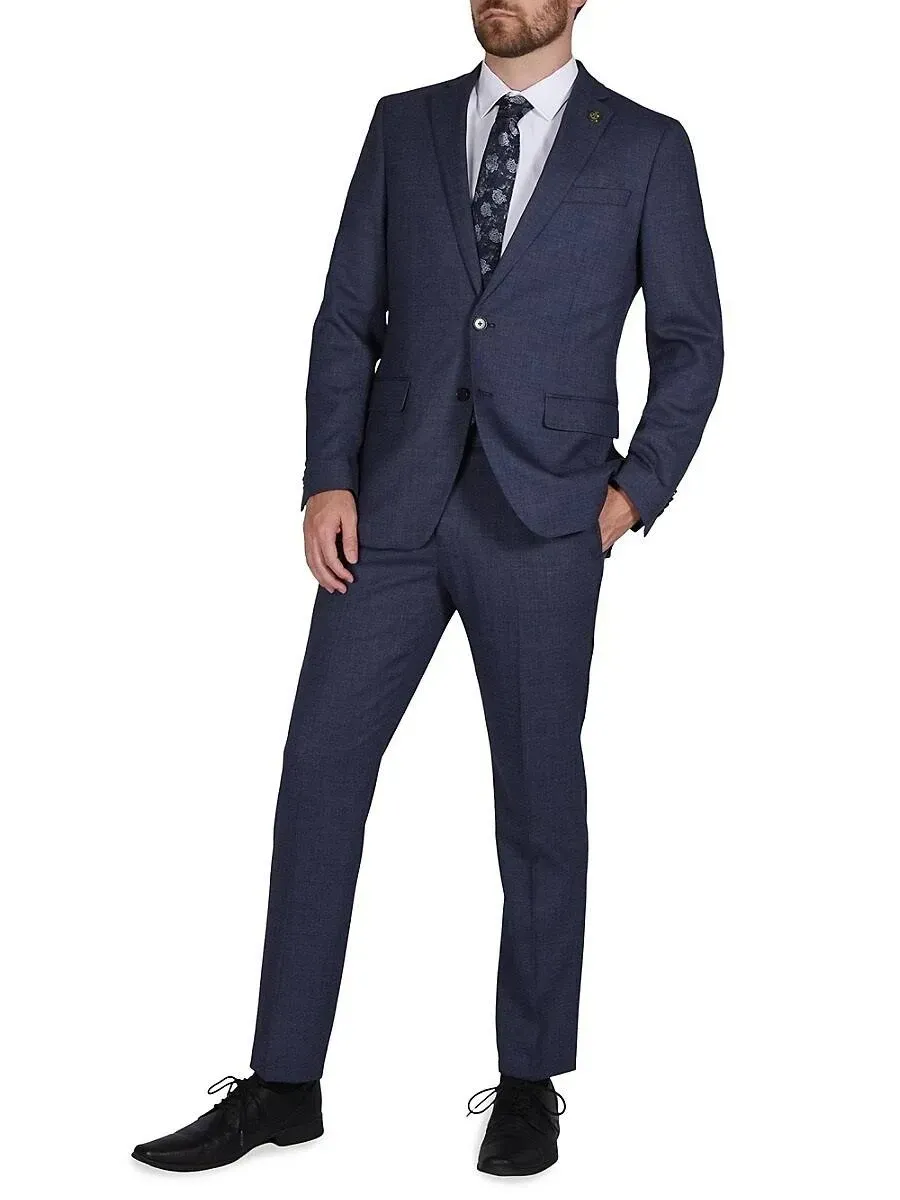Birdseye Slim Fit Wool Blend Suit