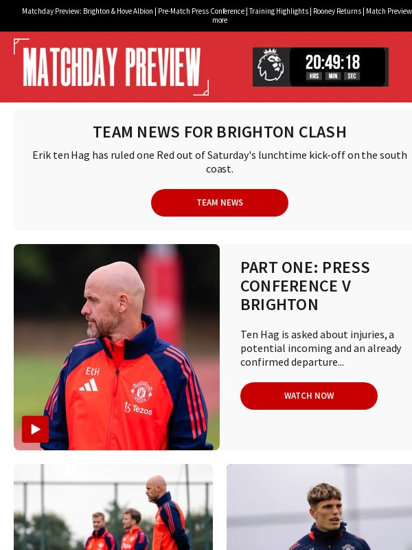 Manutd - Team news for Brighton clash