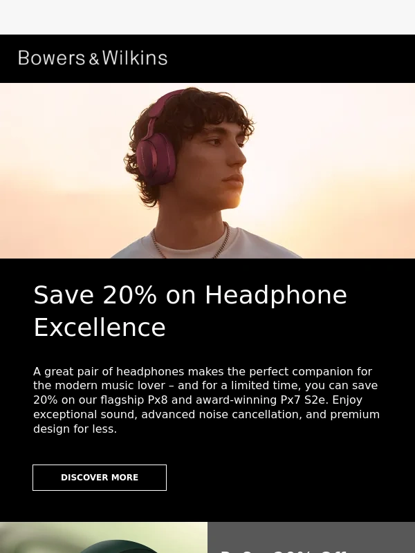 Bowers and Wilkins - Save 20% on Headphone Excellence