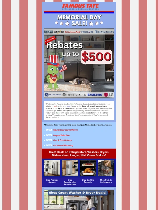 Famous Tate - Memorial Day Savings!