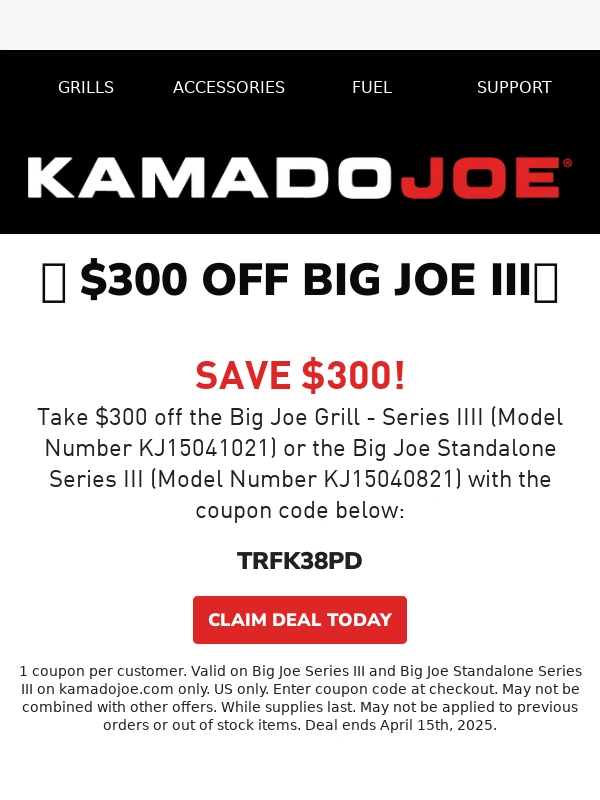 Kamado Joe - Don't Miss $300 Off Big Joe III!