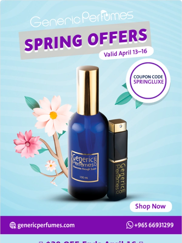 Generic perfumes - Don’t Miss $30 OFF – Sale Ends April 16!