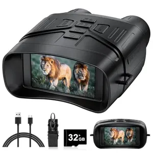 Night Vision Goggles - 4K Night Vision Binoculars with 5000mAh Rechargeable Battery, 32GB TF Card can Save Photo and Video, 3''.