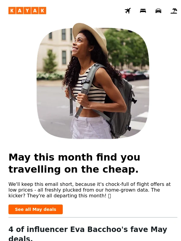 Kayak.com - Last-minute flight deals for May