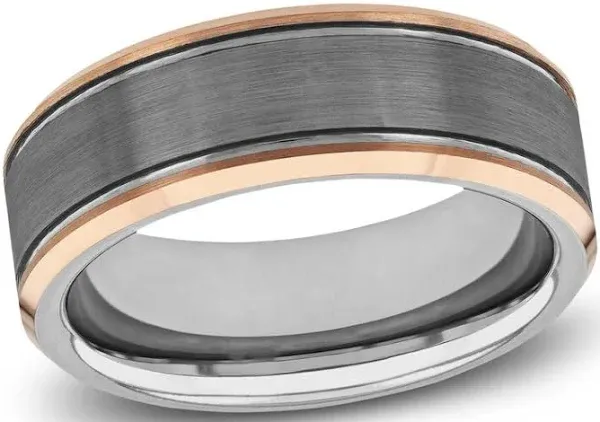 Jared Two-Tone Tungsten Wedding Band